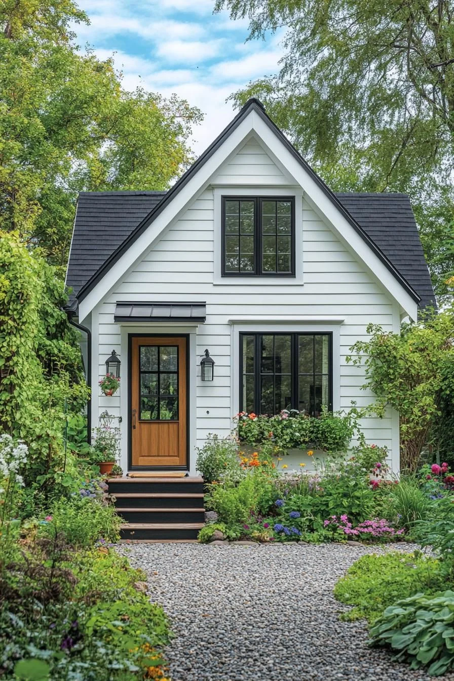 Gabled Cottage Framed by Blooms