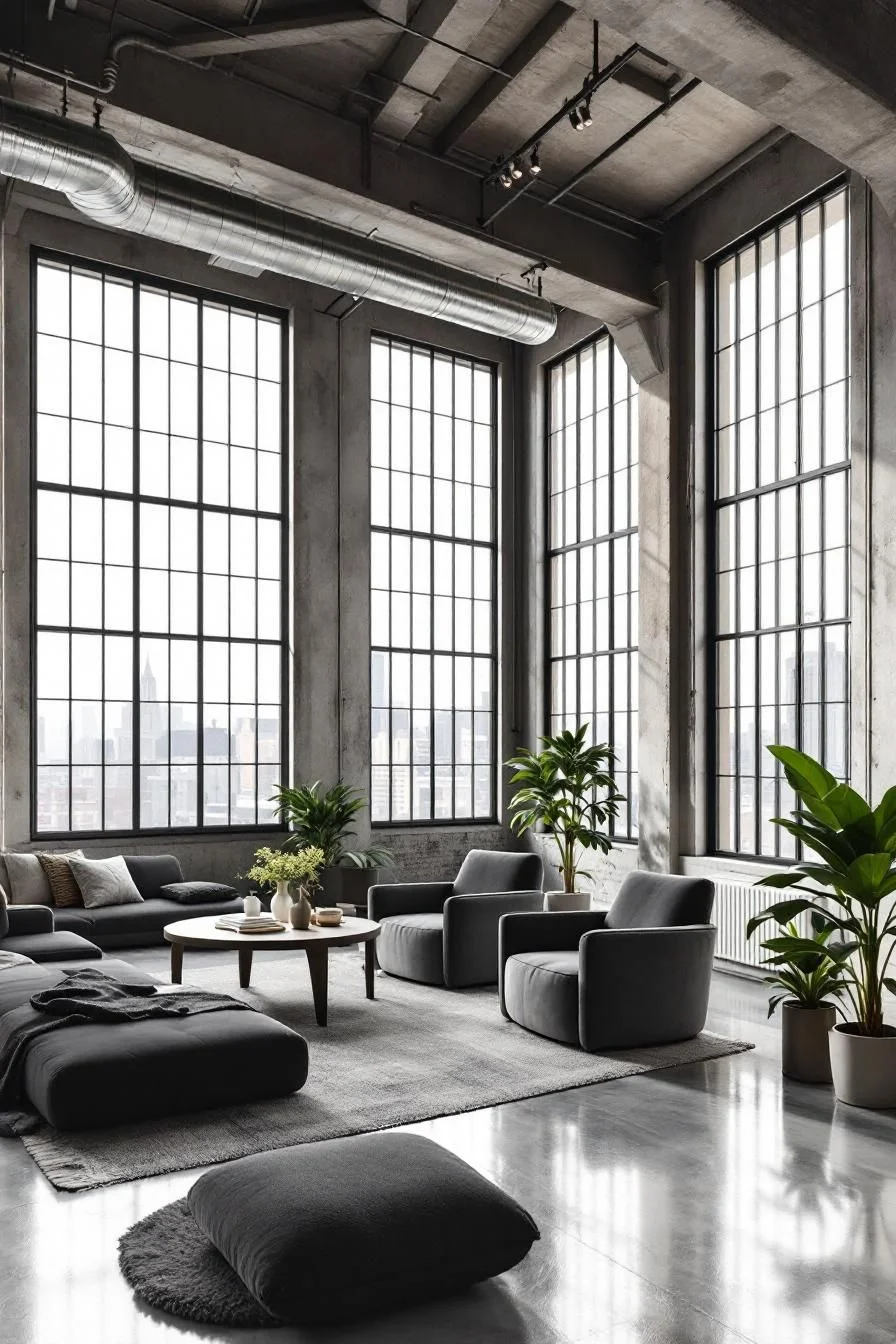 A Loft With Windows at Its Heart