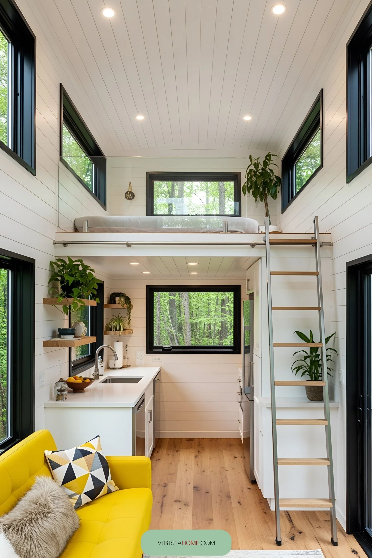 4. A Sleeping Loft Tucked Up High