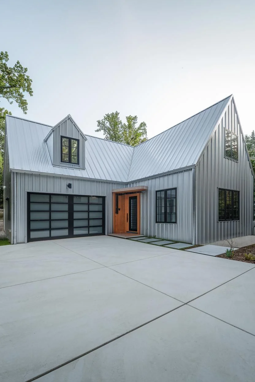 Streamlined Galvanized Garage House