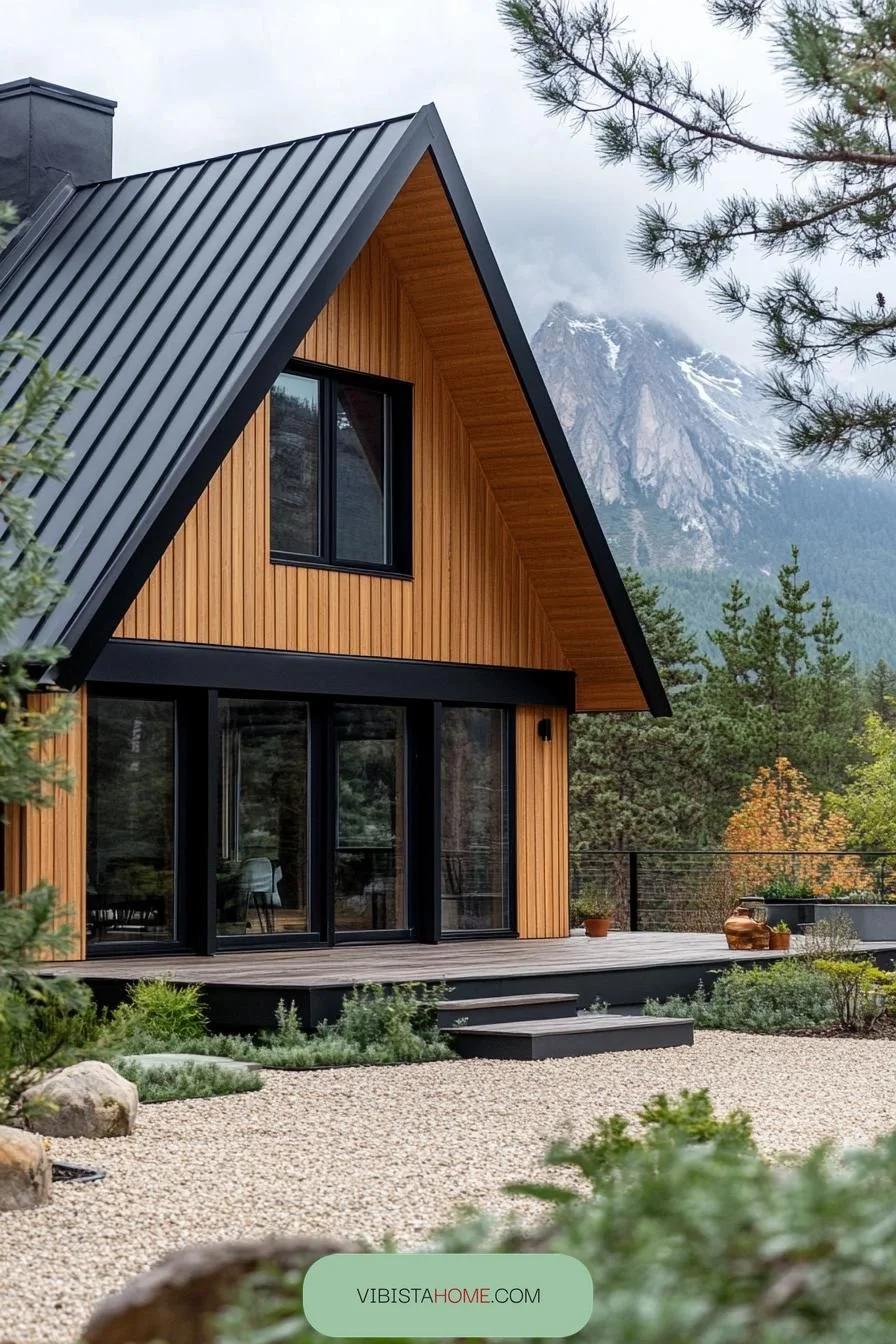 56) Sleek Mountain Retreat, Scandinavian Style