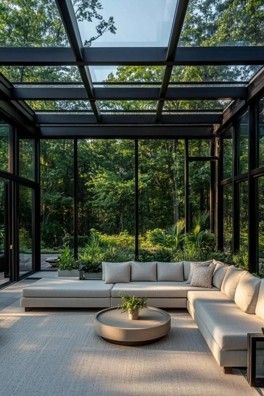 Sunlit Chic: A Plush Glass Retreat