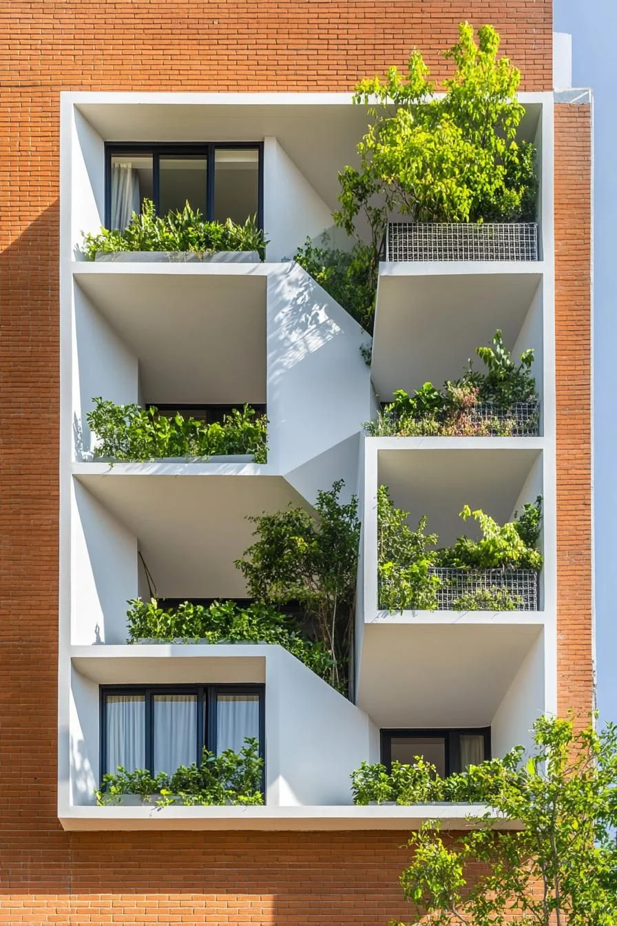 Pockets of Greenery Built Into the Facade