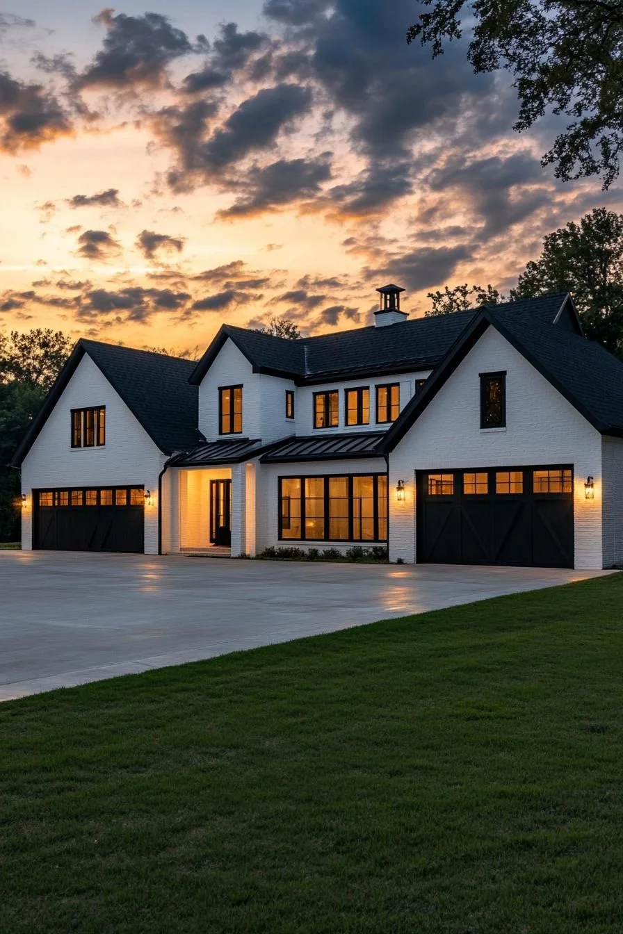 A Shouse Barndominium as the Sun Sets