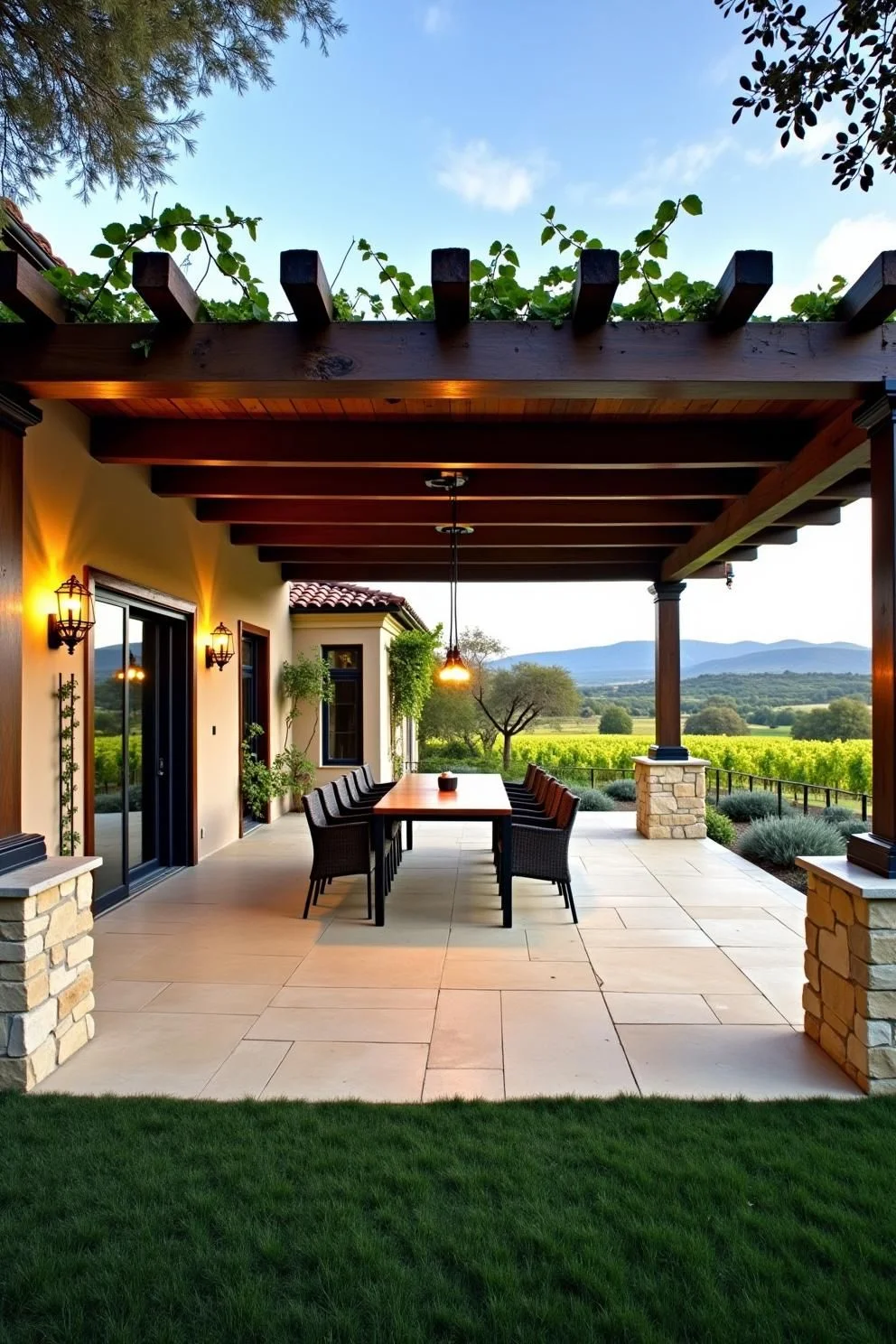 Wide Views From a Pergola-Covered Villa