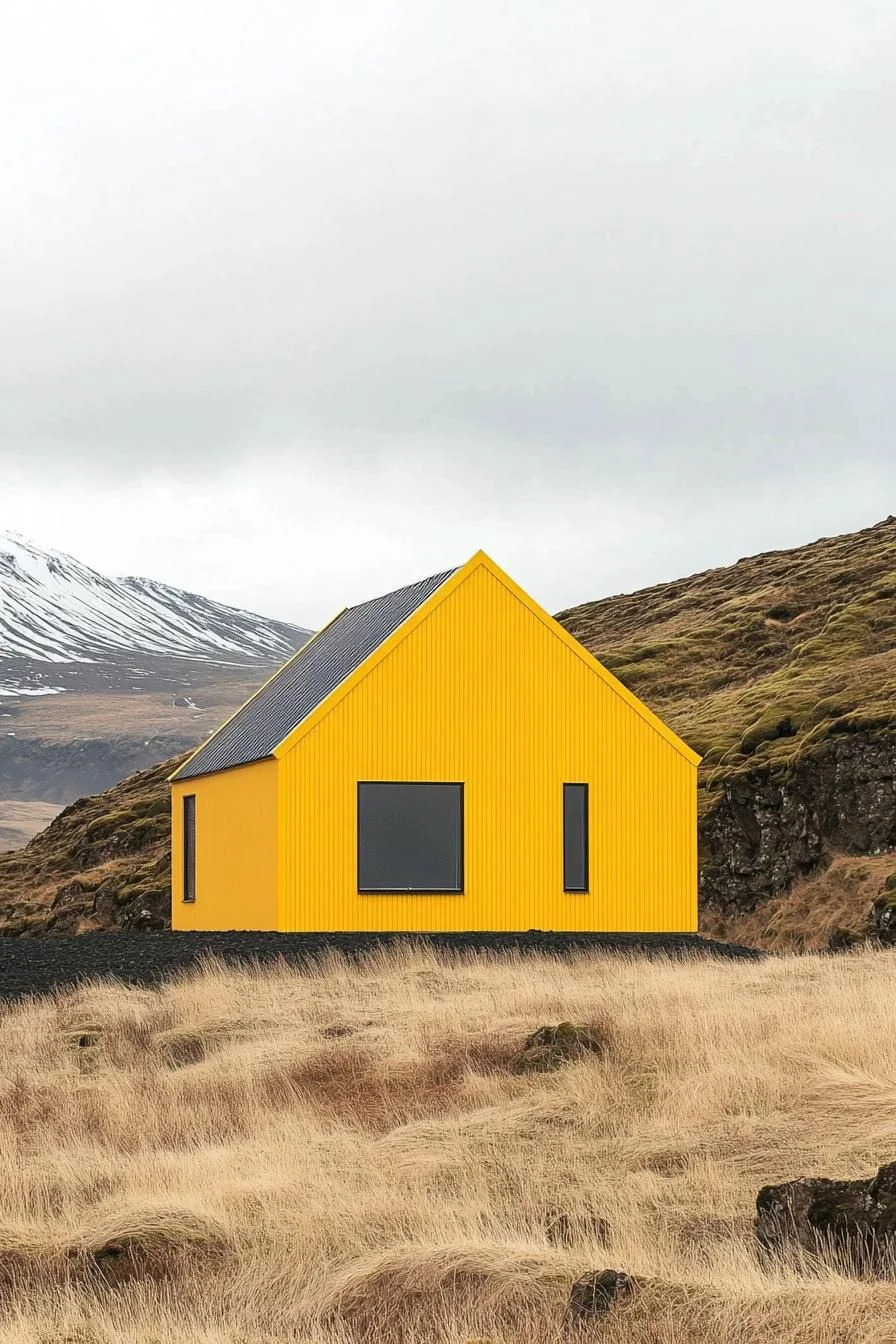 Mustard Yellow Mountain Lodge Barndominium