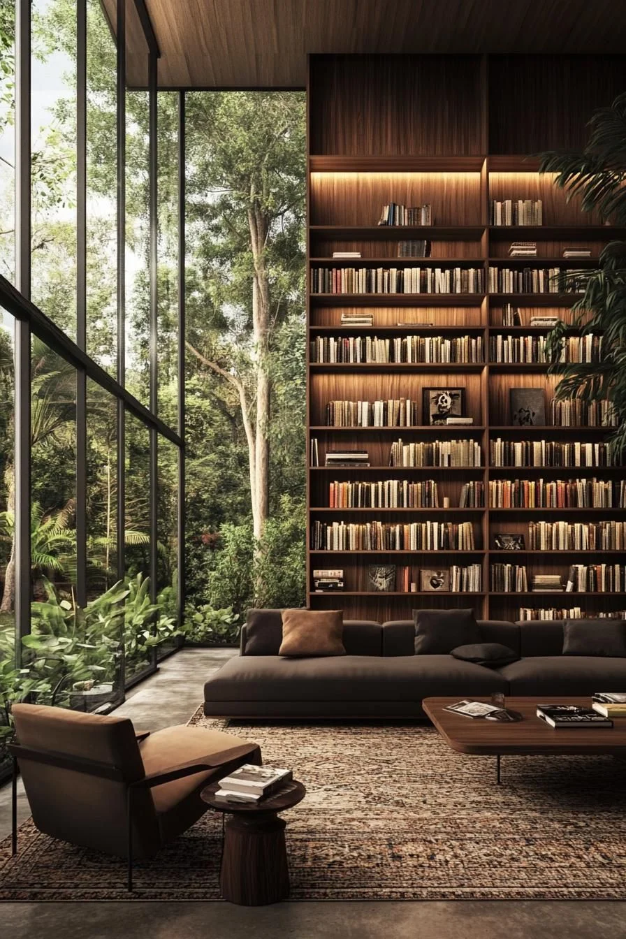 Nature-Inspired Mid-Century Living Room