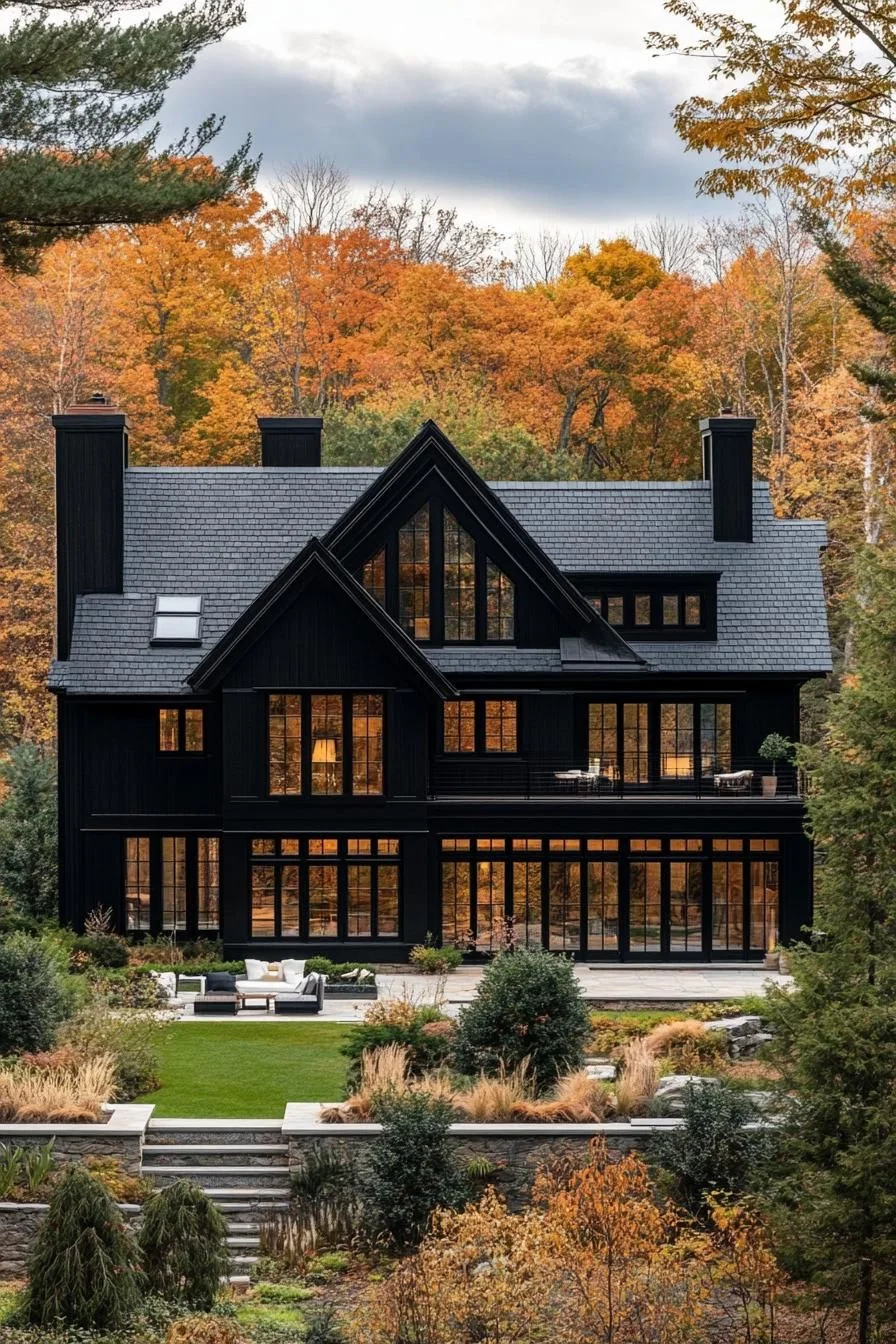 Grand Manor Surrounded by Fall Foliage