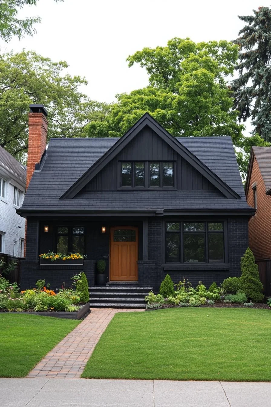 A Dark Home Set in a Green Oasis
