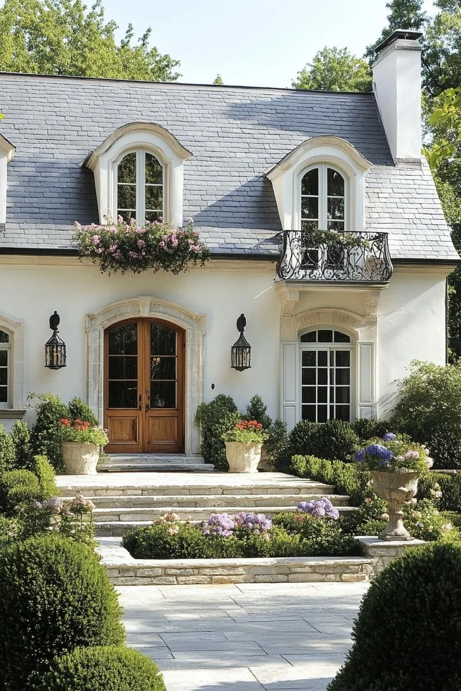 Green-Accented White Chateau Style