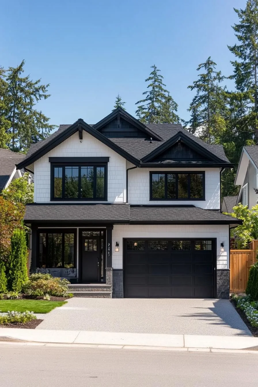 Black and White Suburban House Style
