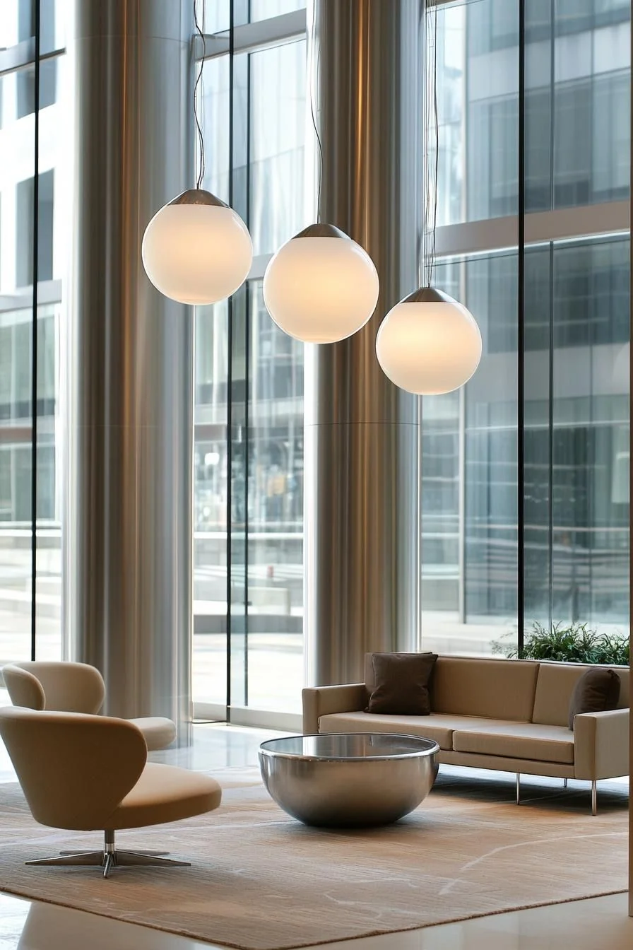 Spherical Accents in a Lofty Lobby