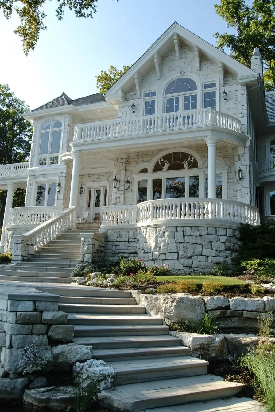 Hillside Mansion in White Stone