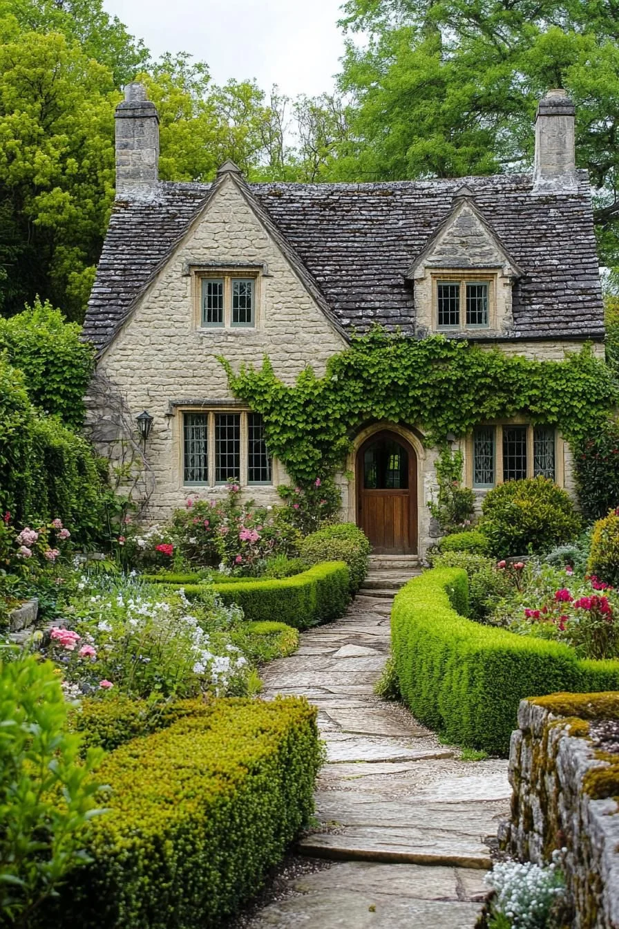 A Stone Cottage Draped in Ivy