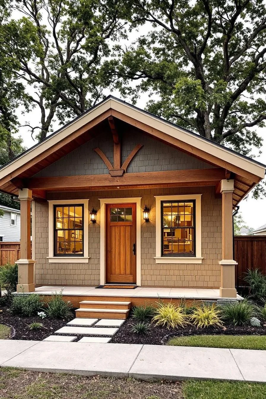A Small Farmhouse with Timbered Accents