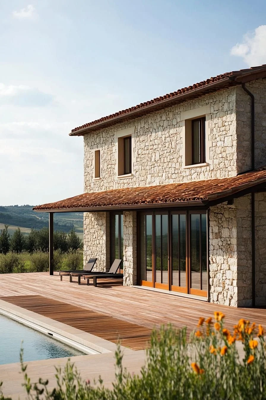 Golden Sunset Framed by Stone Walls