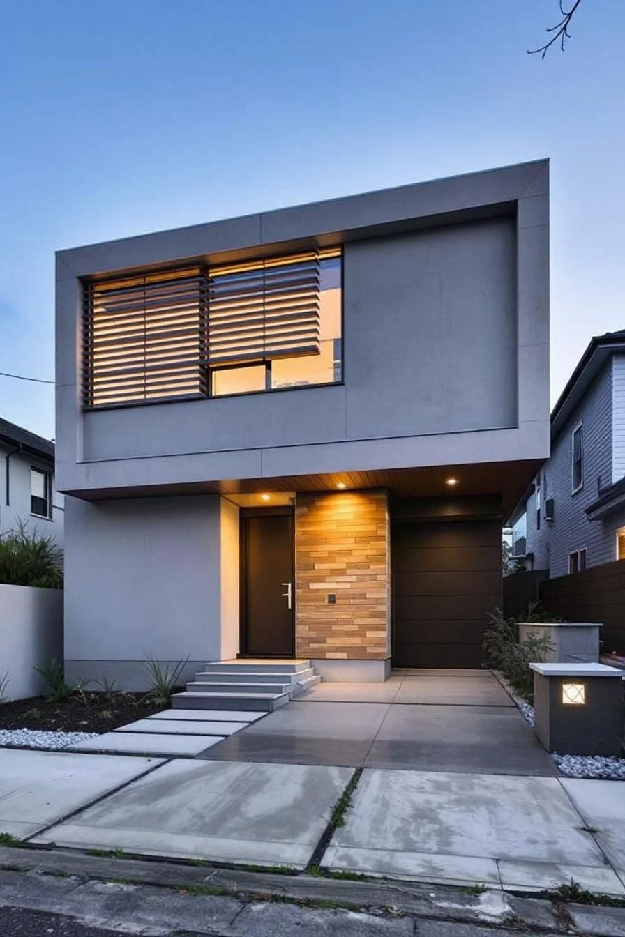 A Concrete House Under Evening Skies