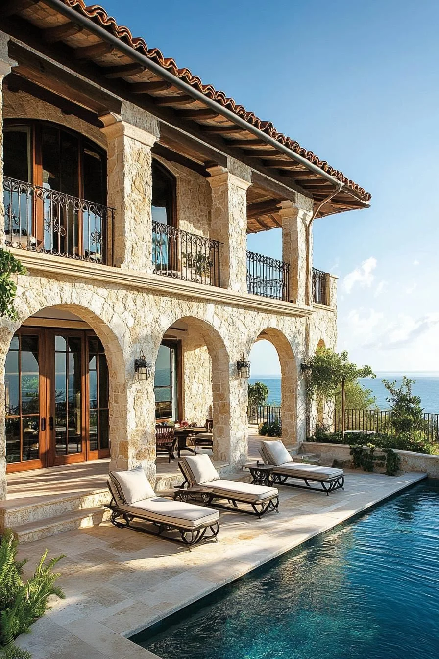 Grand Villa with Sunlit Archways