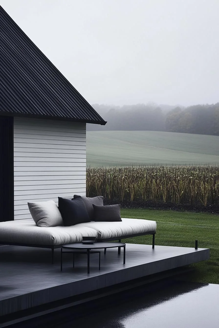 A Steel Retreat in Misty Farmland