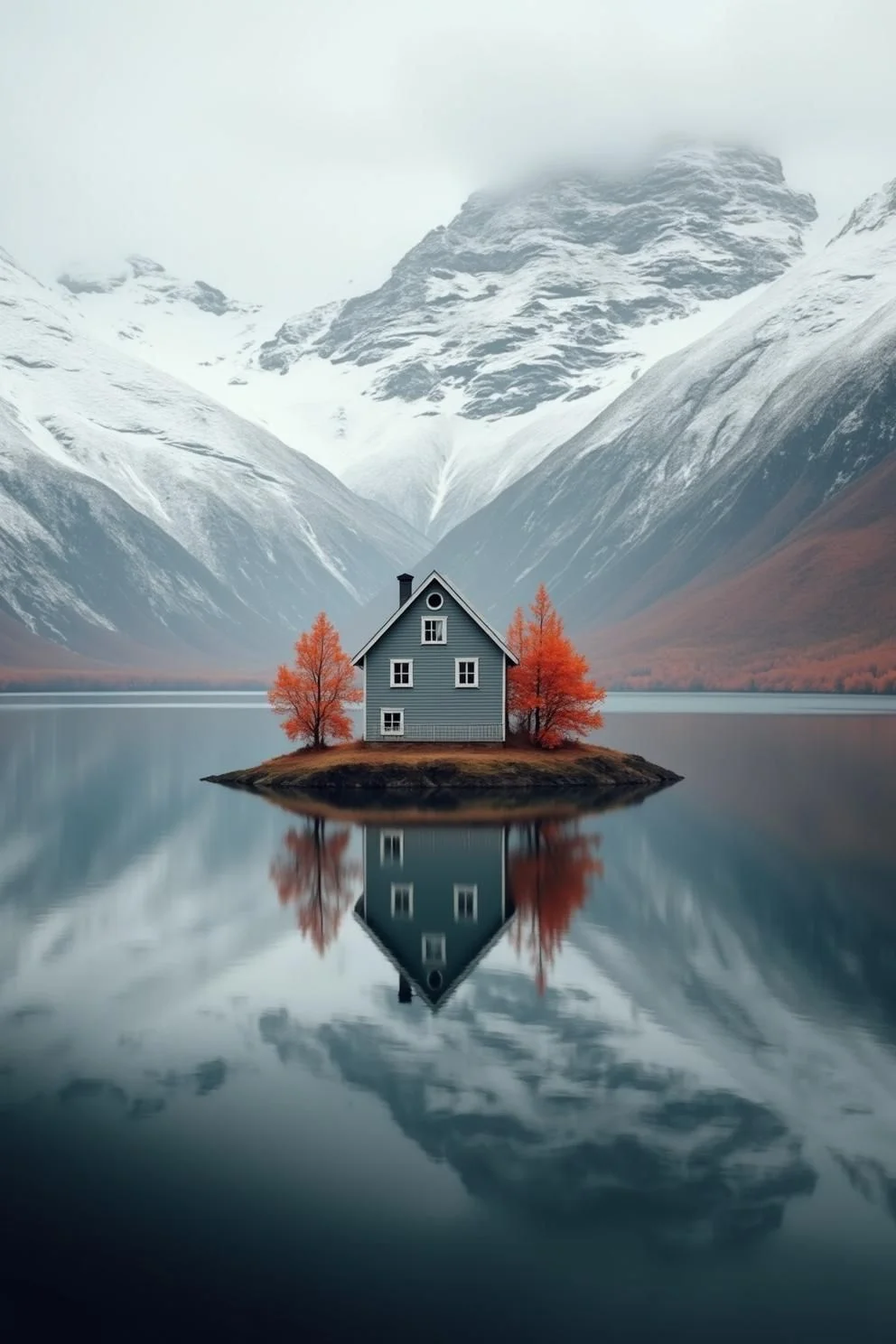 A Small Cabin Floating on the Water