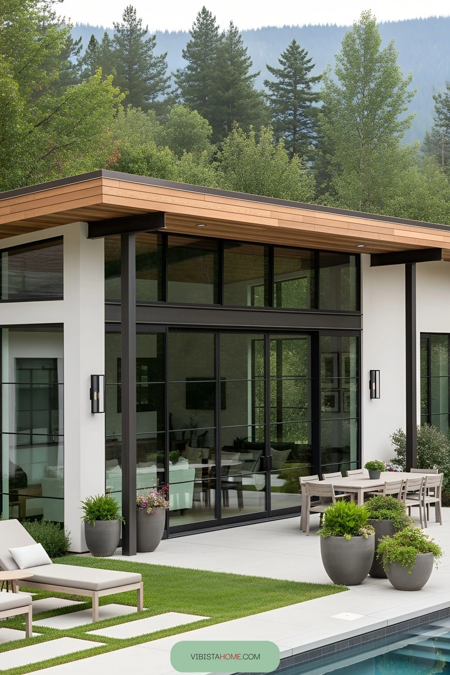 Modern Poolside Retreat Embracing Nature