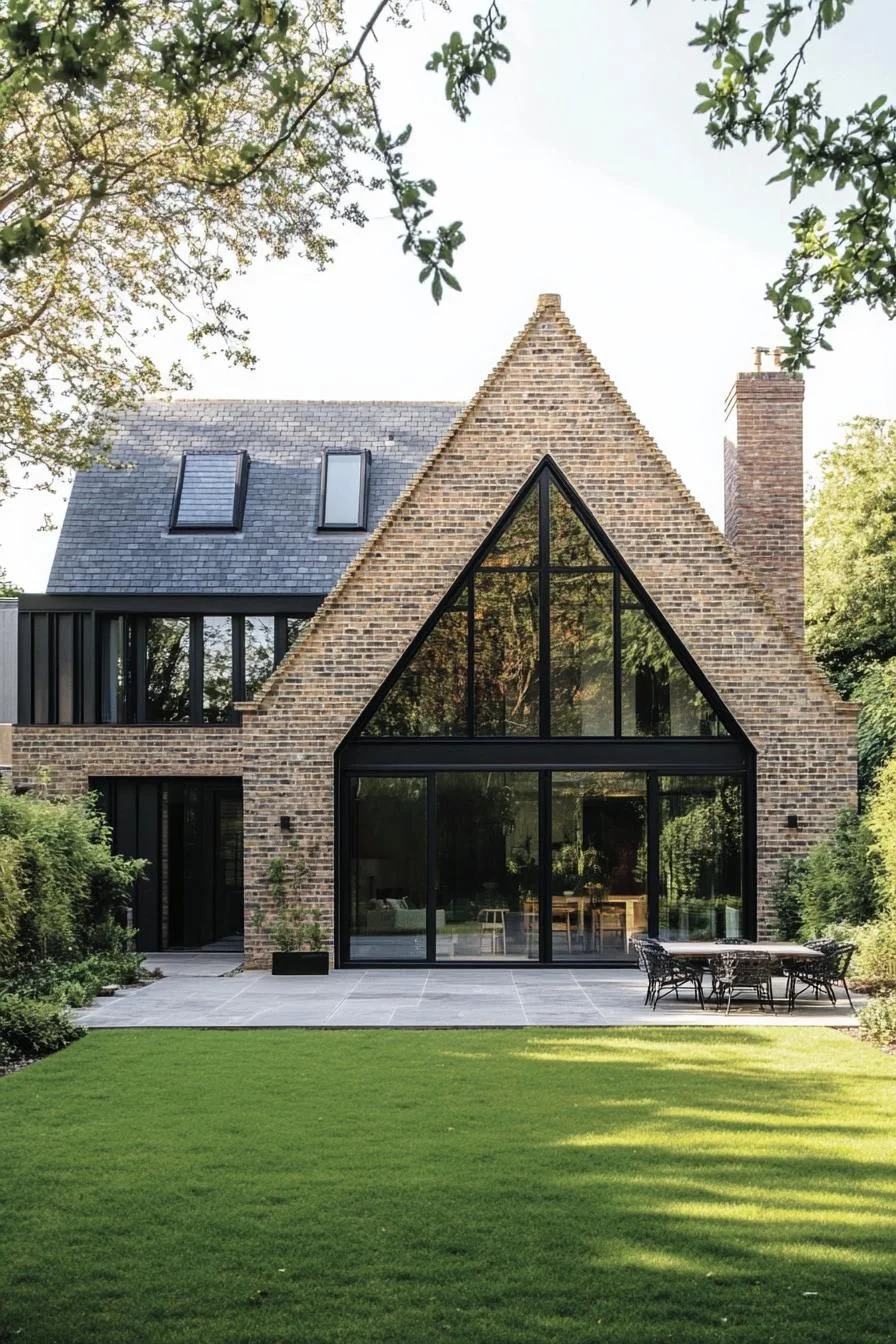 Brick Retreat with a Playful Garden