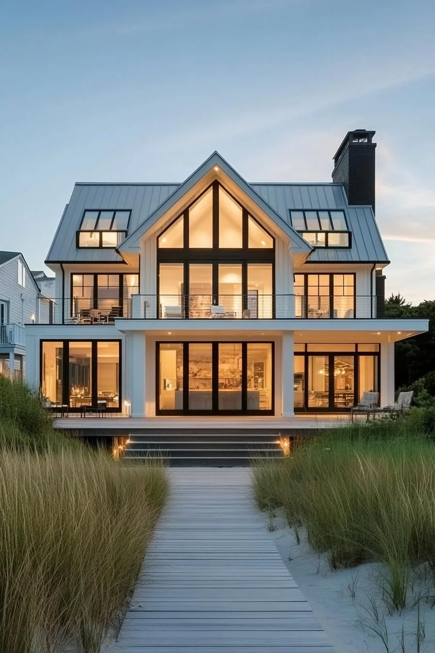 A Glass-Accented Coastal House by the Water