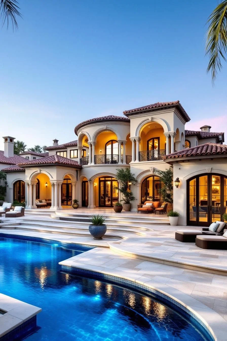 Mansion With Curved Architectural Lines
