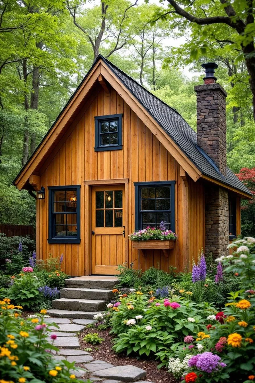 Rustic Cottage in a Forest Clearing