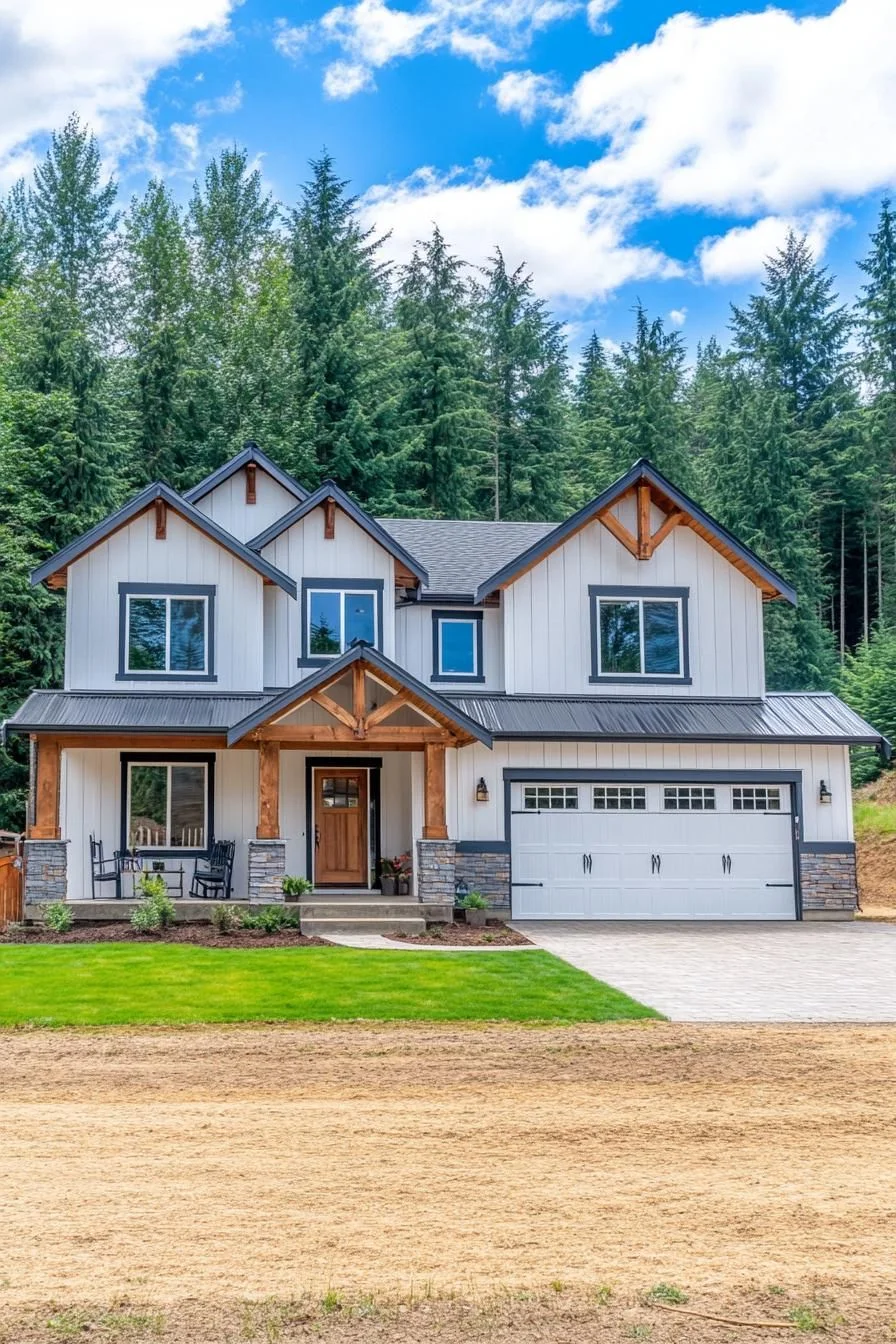 Wood Accents Paired With Metal Trim