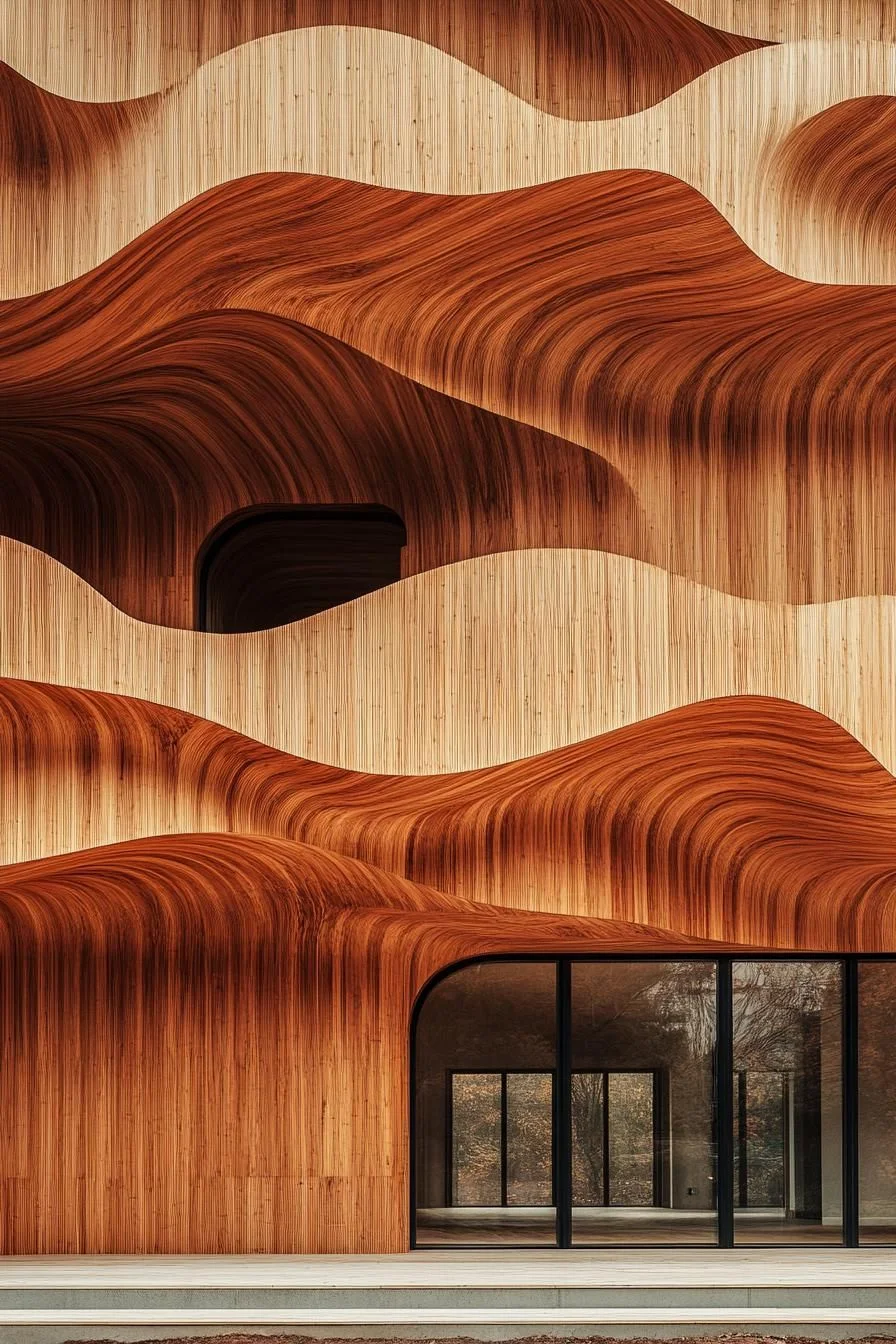 Wavy Timber Facade Delight