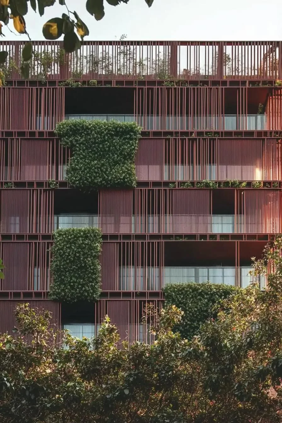 A Vertical Blend of Nature and Facade Design