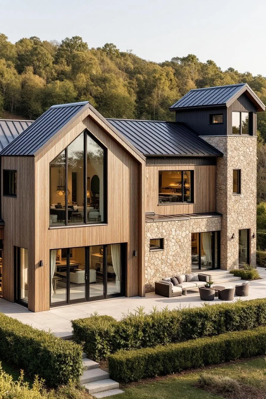 A Luxe Rural Farmhouse of Stone and Timber