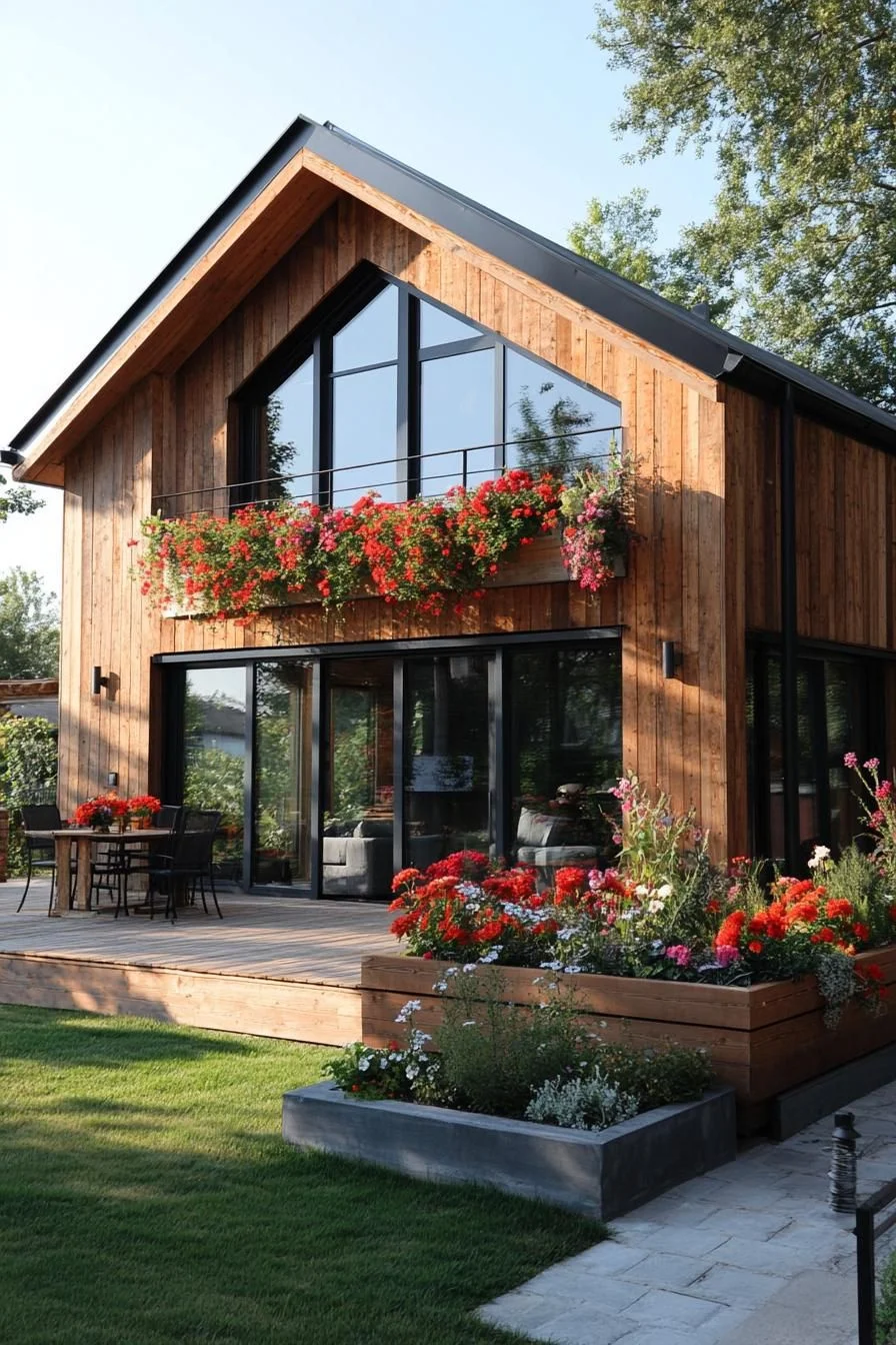 Cottage-Style Floral Facade