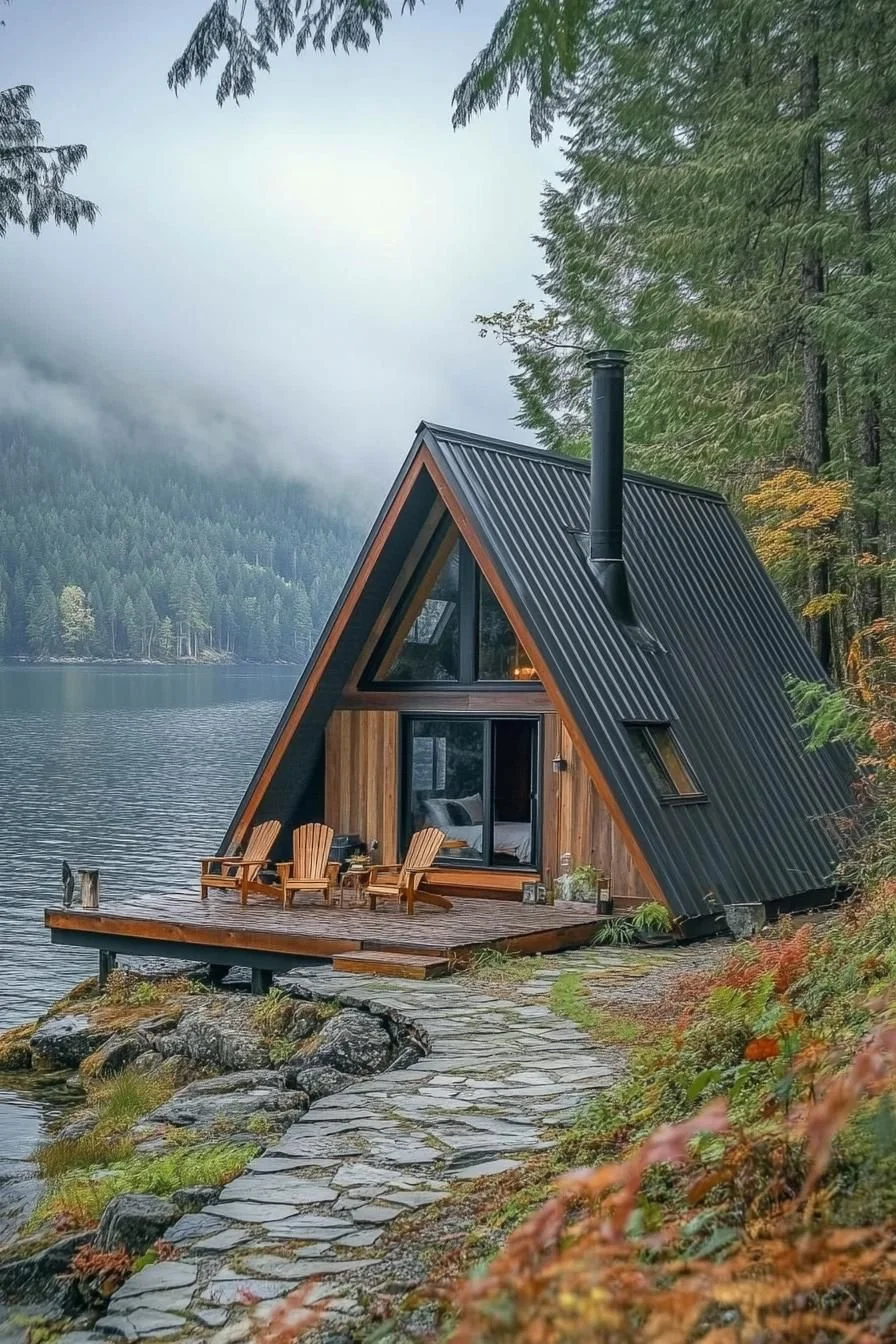 A Lakeside A-Frame Cabin Escape