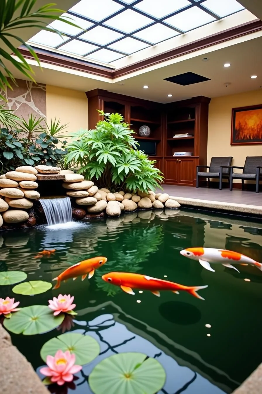 Aquatic Retreat: A Koi Pond Indoors