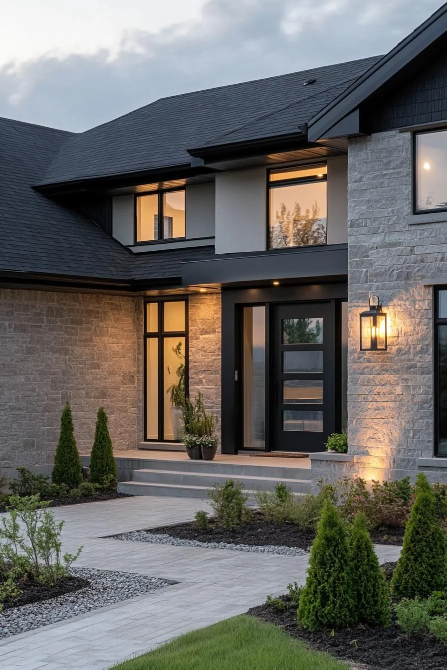 Quiet Stone Retreat Lit by Twinkling Lights