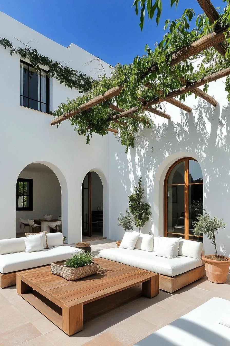 Bright and Sunny Spanish Courtyard