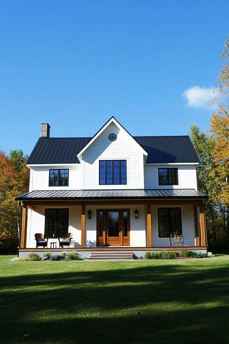 Gabled House Under Blue Skies