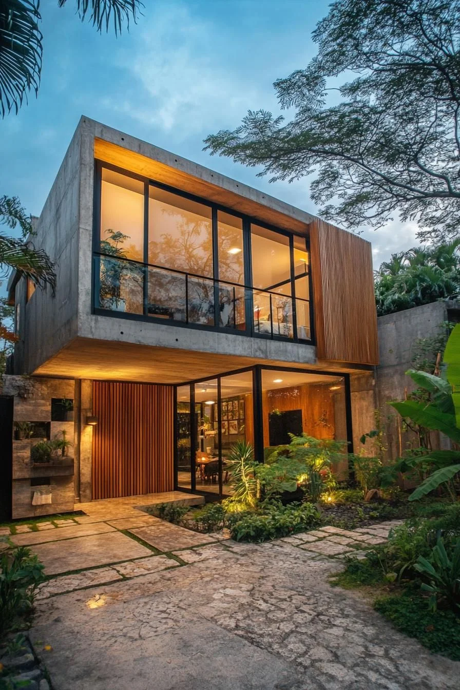 Concrete Villa with a Tropical Touch