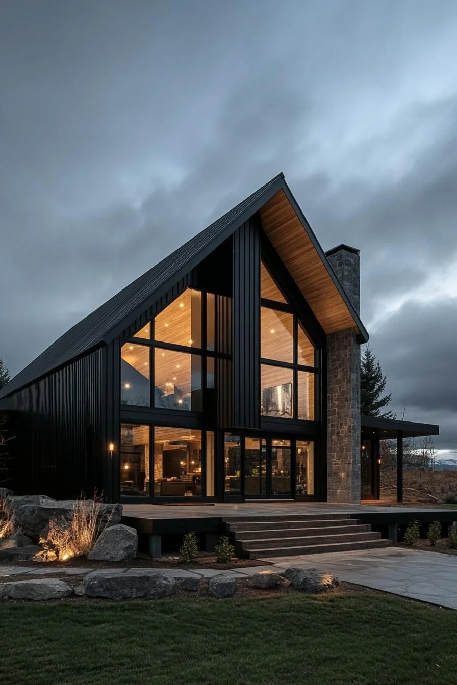 A Dark Gable Home in the Countryside