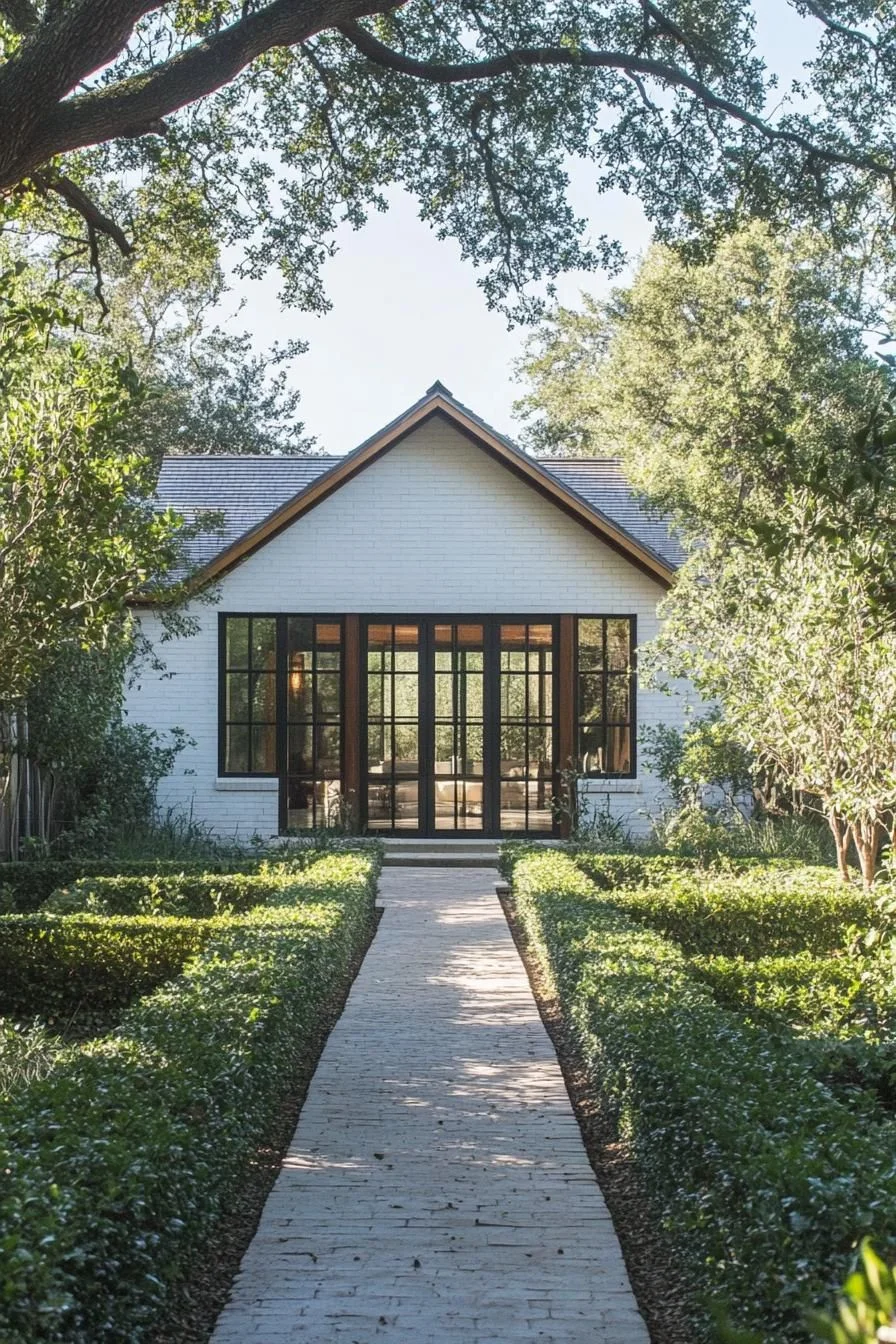 White Cottage Wrapped in Greenery