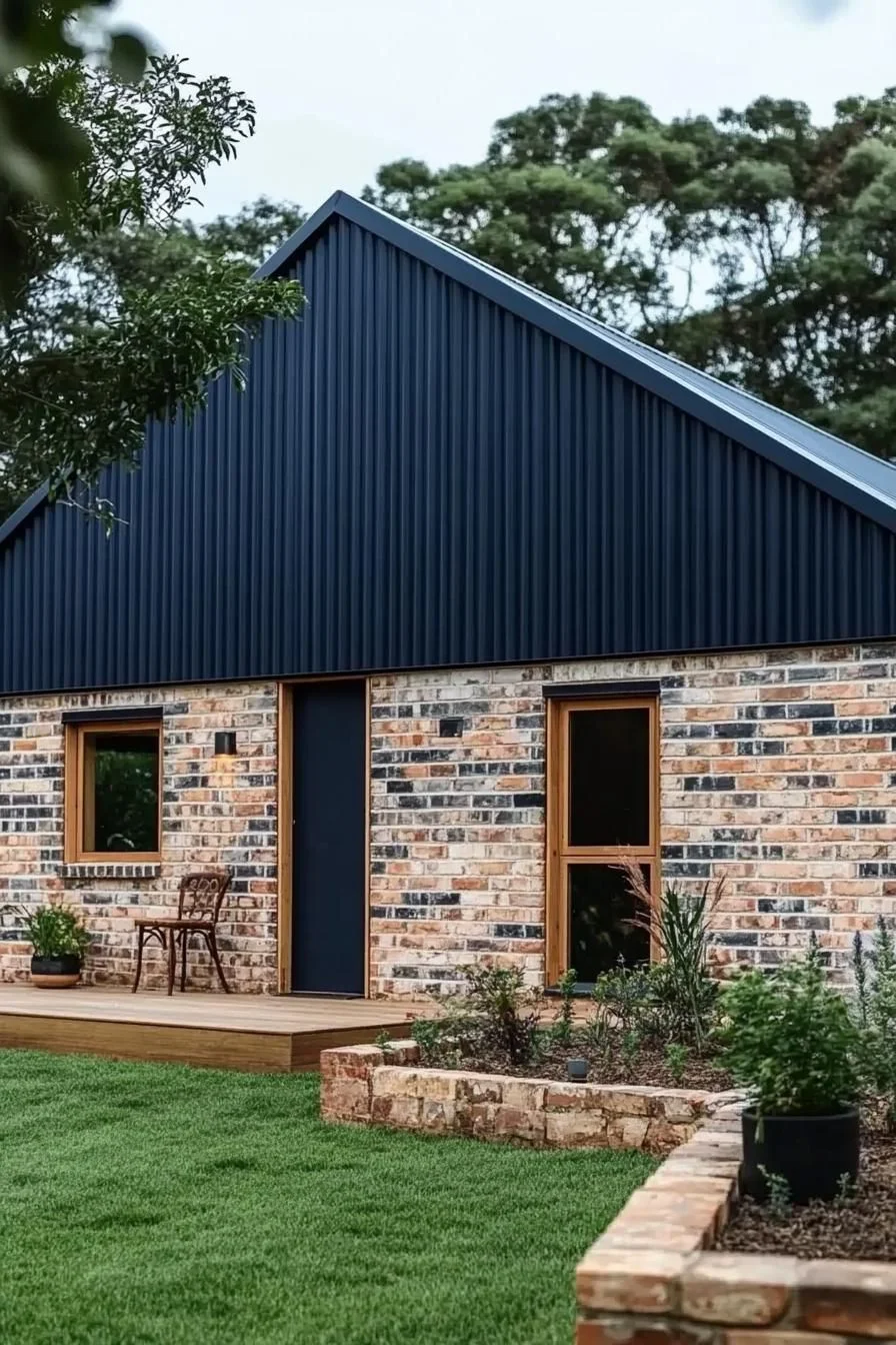 Reflective Charm on a Dark Barn House