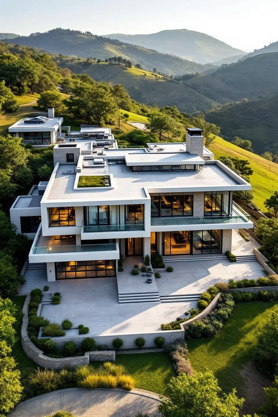 Concrete Home Built Into the Hillside