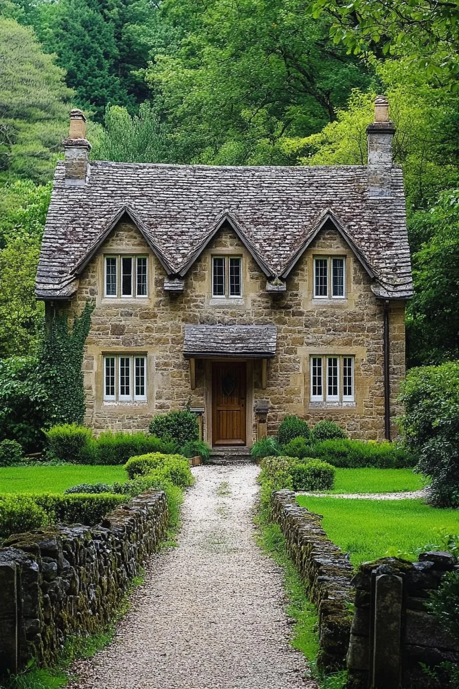 A Stone Home Draped in Ivy
