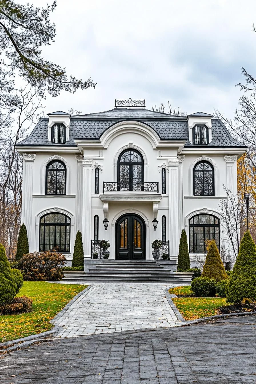 A Bright White Facade Full of Windows