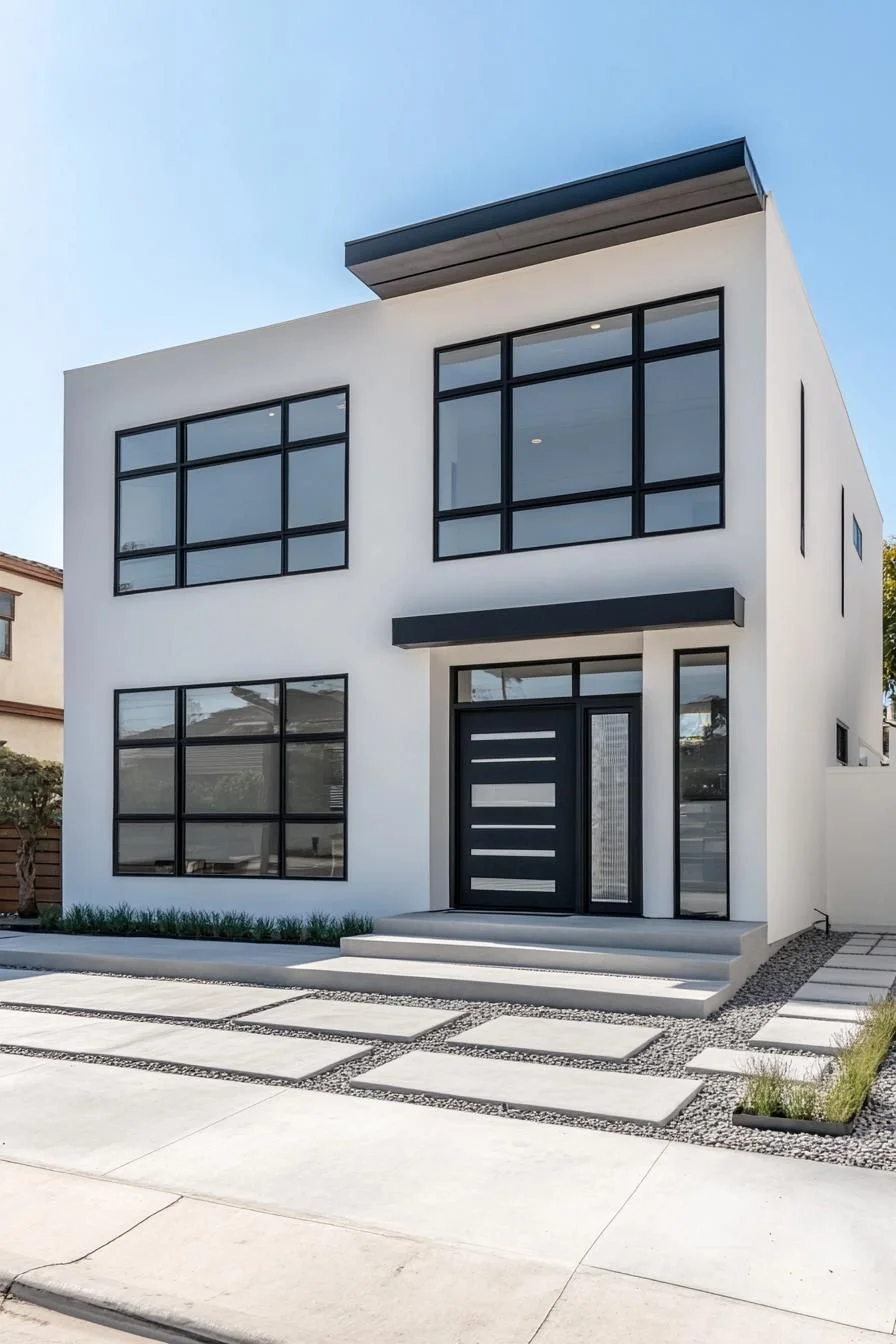 43) Bright White Walls With Charcoal Edges