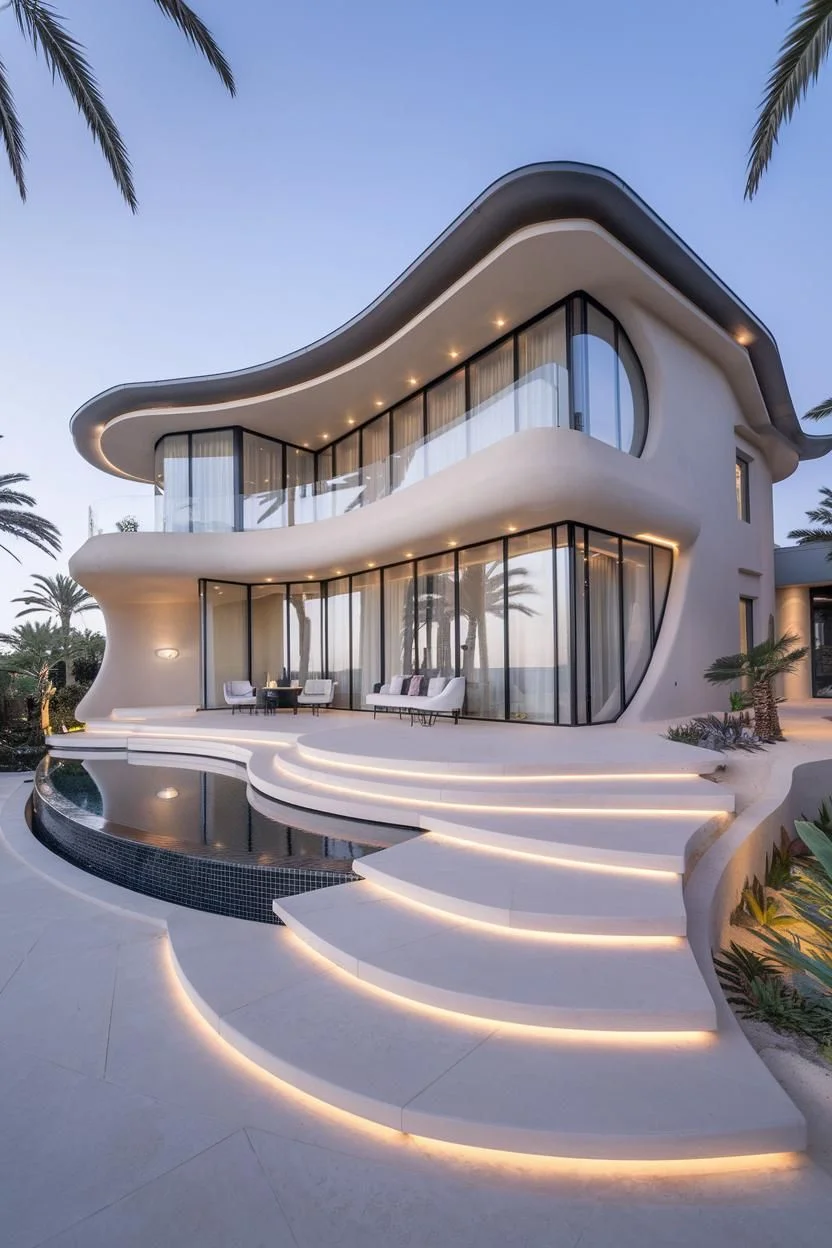 Serene Waters Below a Curved Cloud Retreat