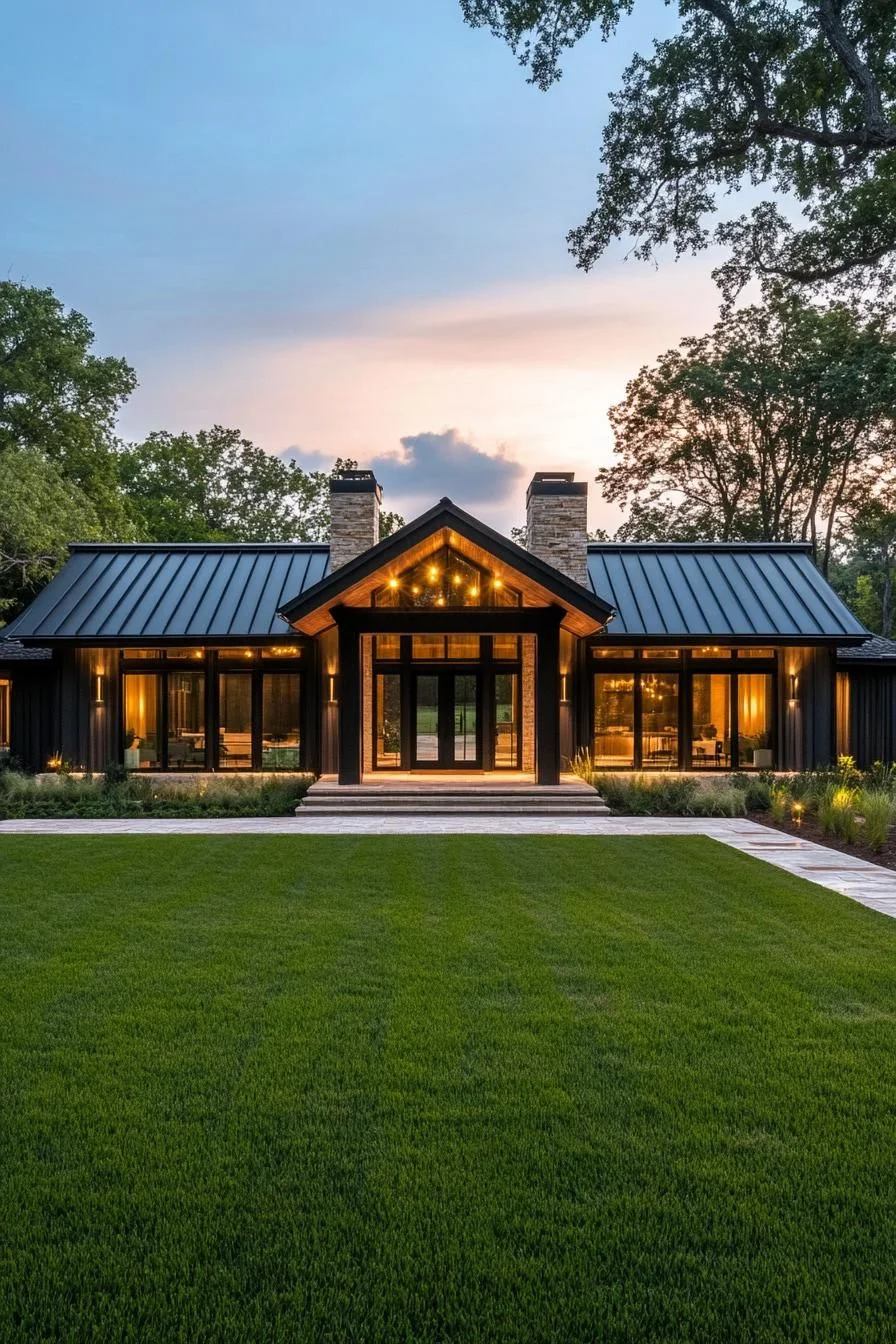 Ranch Getaway Glowing at Dusk