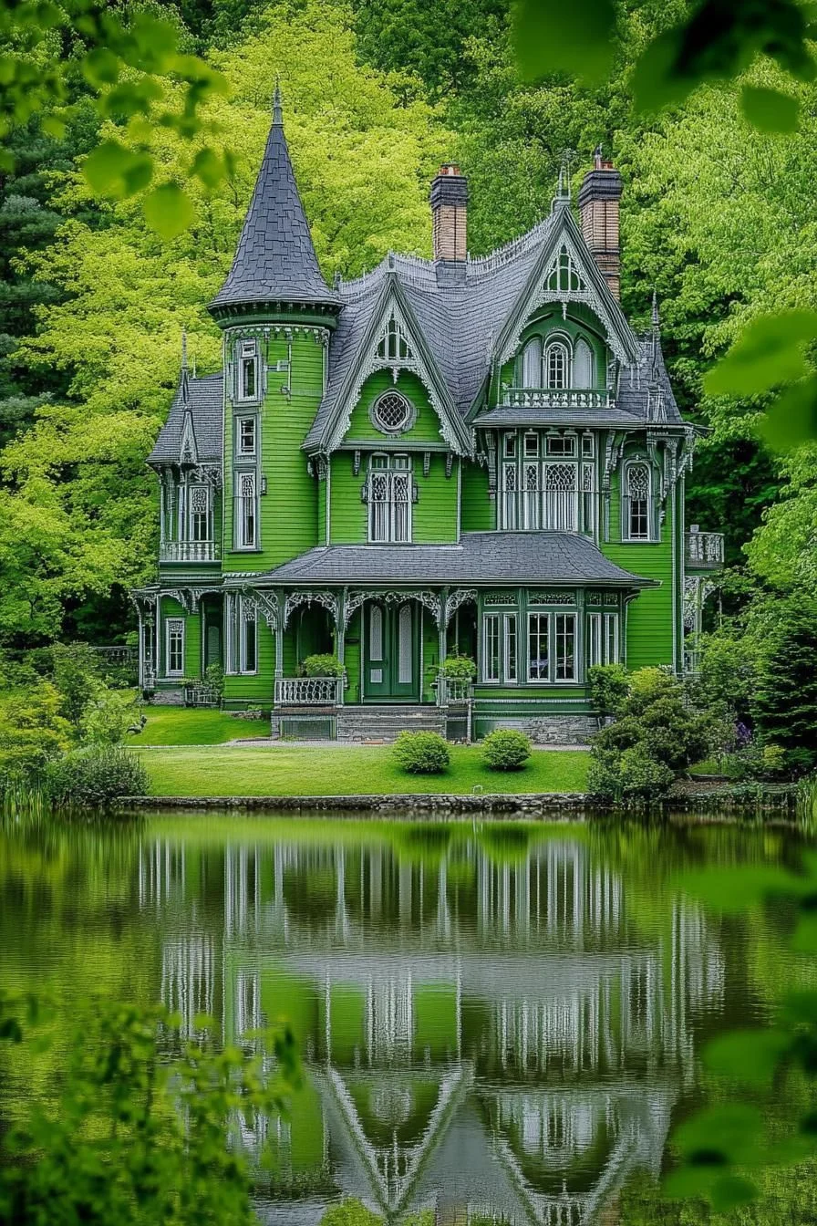 A Mysterious Green Victorian Mansion